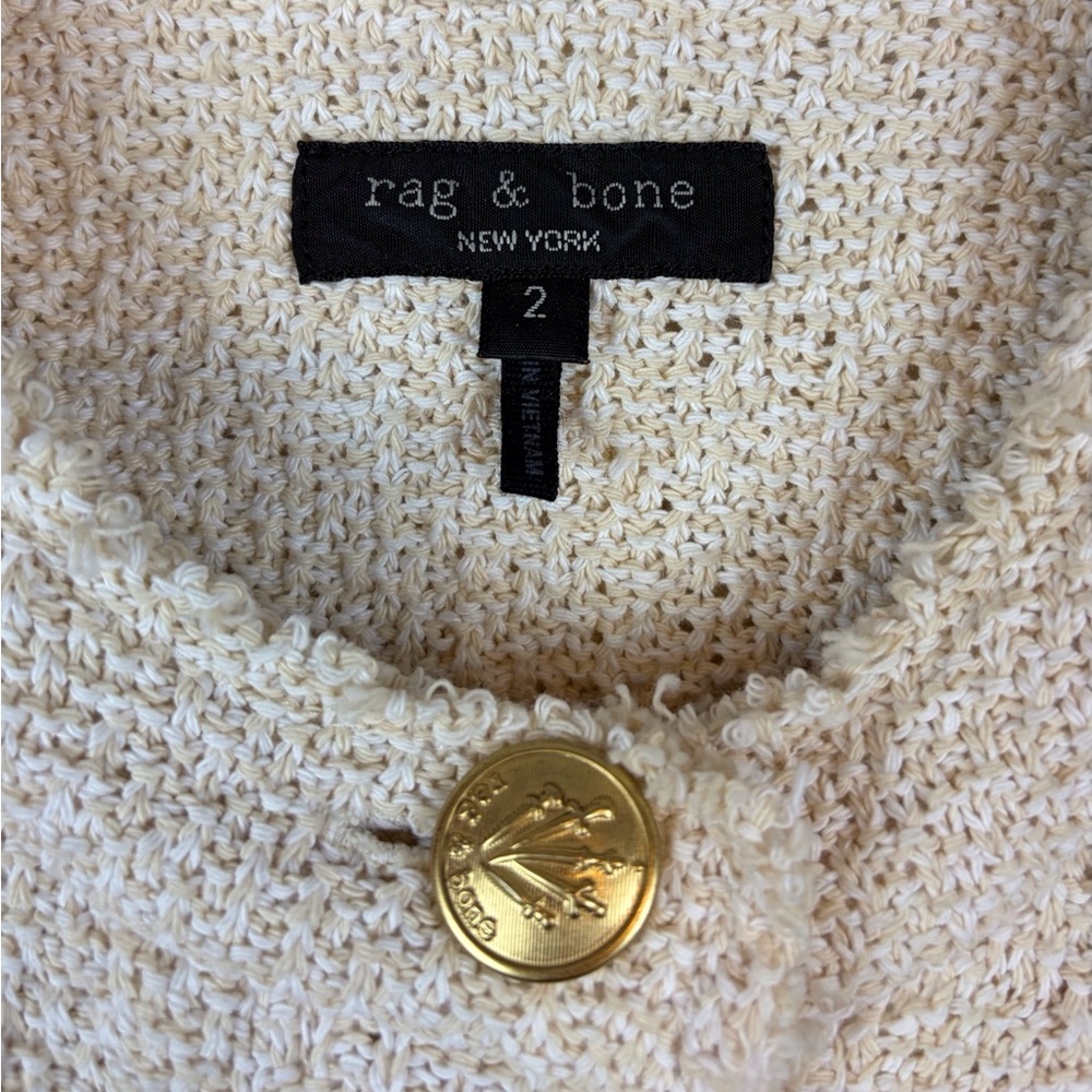 Rag and Bone Marissa Tweed Tailored Jacket in White Cream Size 2. - Picture 10 of 16